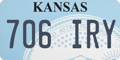 KS license plate 706IRY