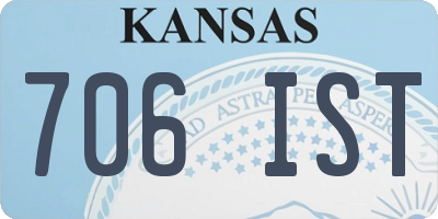 KS license plate 706IST