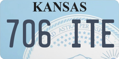 KS license plate 706ITE