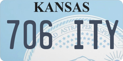 KS license plate 706ITY