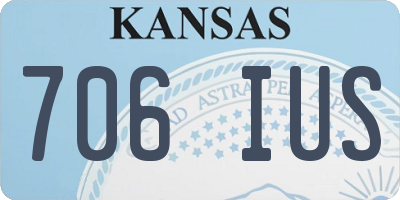 KS license plate 706IUS