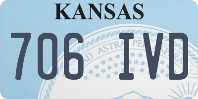 KS license plate 706IVD