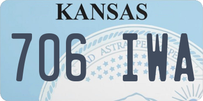 KS license plate 706IWA