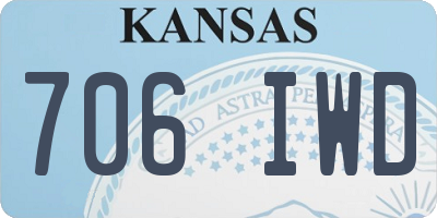 KS license plate 706IWD