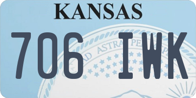 KS license plate 706IWK