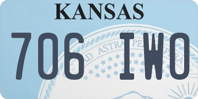 KS license plate 706IWO