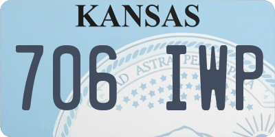 KS license plate 706IWP
