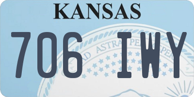 KS license plate 706IWY