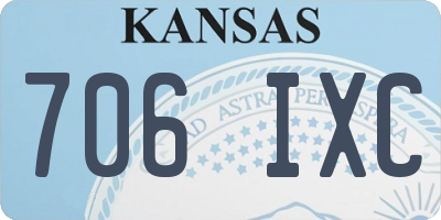 KS license plate 706IXC