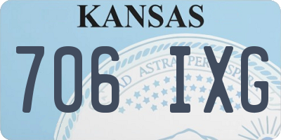 KS license plate 706IXG