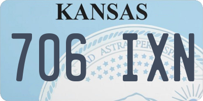 KS license plate 706IXN