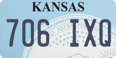 KS license plate 706IXQ