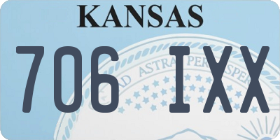 KS license plate 706IXX
