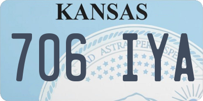 KS license plate 706IYA