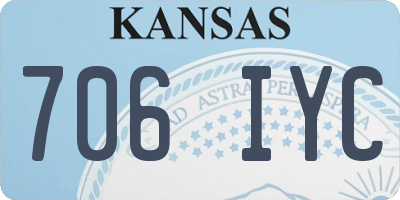 KS license plate 706IYC