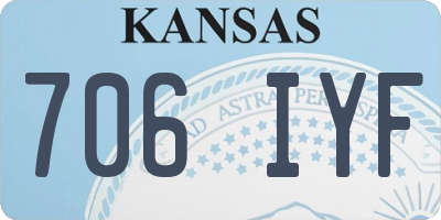 KS license plate 706IYF