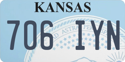 KS license plate 706IYN