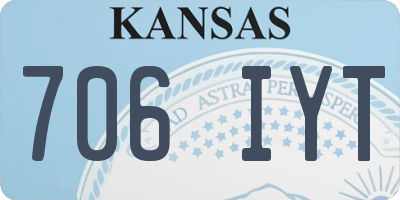 KS license plate 706IYT