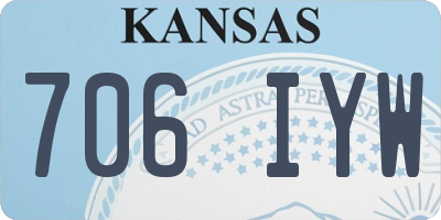 KS license plate 706IYW