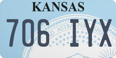 KS license plate 706IYX