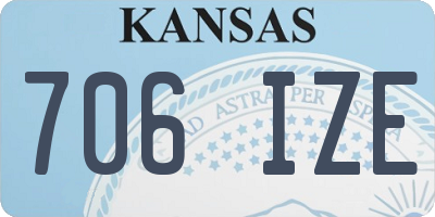 KS license plate 706IZE