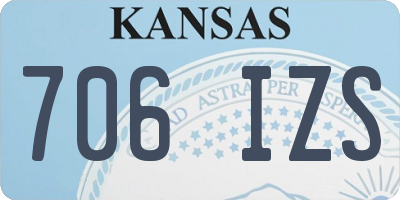 KS license plate 706IZS