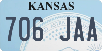 KS license plate 706JAA
