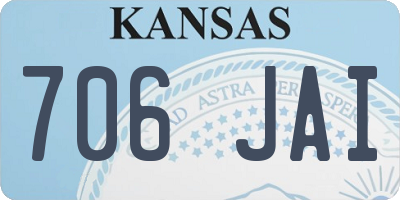 KS license plate 706JAI