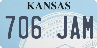 KS license plate 706JAM