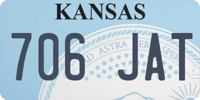 KS license plate 706JAT