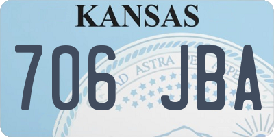 KS license plate 706JBA
