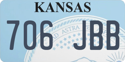 KS license plate 706JBB