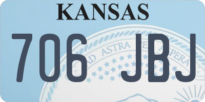 KS license plate 706JBJ