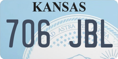 KS license plate 706JBL