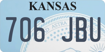 KS license plate 706JBU