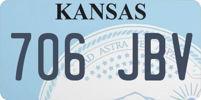 KS license plate 706JBV