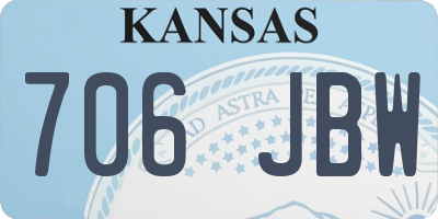 KS license plate 706JBW