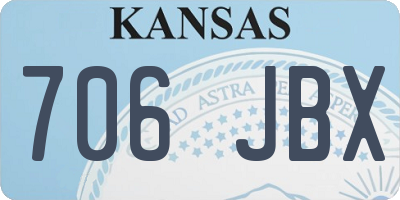 KS license plate 706JBX