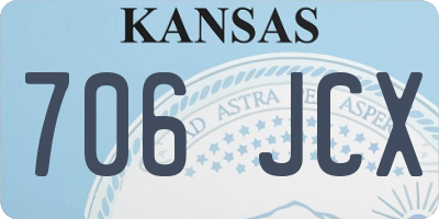 KS license plate 706JCX