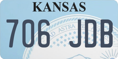 KS license plate 706JDB