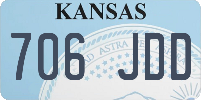 KS license plate 706JDD