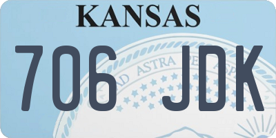 KS license plate 706JDK