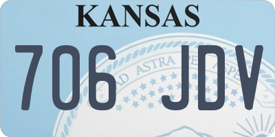 KS license plate 706JDV