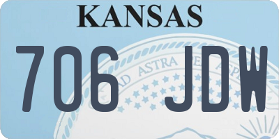 KS license plate 706JDW