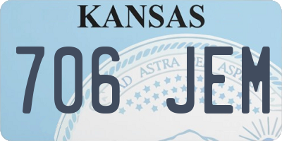 KS license plate 706JEM
