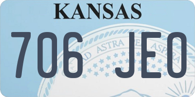 KS license plate 706JEO