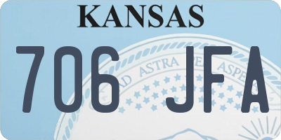 KS license plate 706JFA