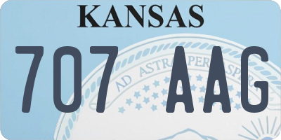 KS license plate 707AAG