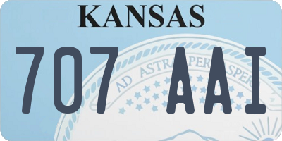 KS license plate 707AAI