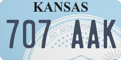 KS license plate 707AAK